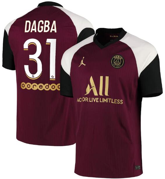 PSG Football Kit Third Soccer Jersey Dagba 31 2020/21